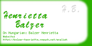 henrietta balzer business card